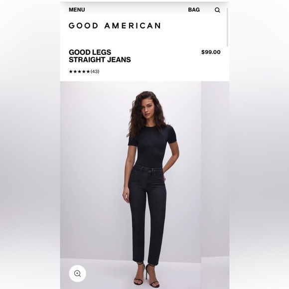 Good American Good Legs Straight Jeans (NWT) - Picture 3 of 7